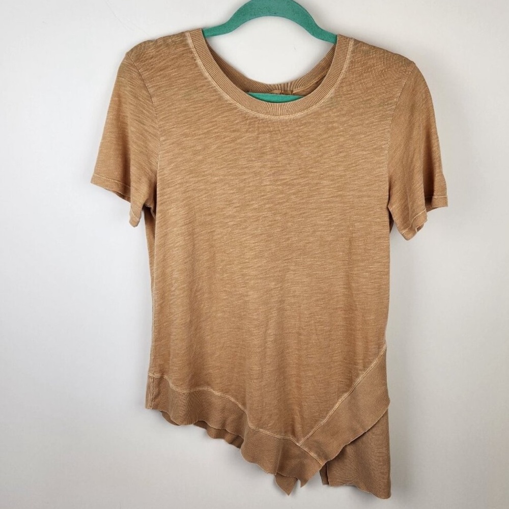 Wearables Lagenlook Asymmetric Slub Cotton Modal Short Sleeve Top sz S